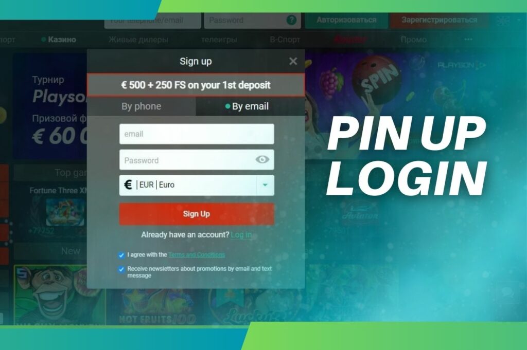 Pin Up sports betting site Login information